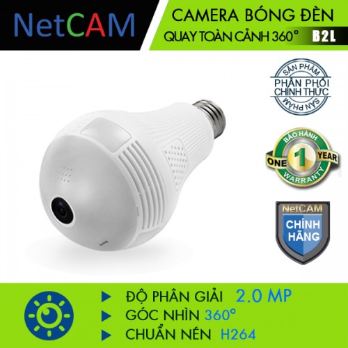 CAMERA BÓNG ĐÈN QUAY TOÀN CẢNH 360 ĐỘ NETCAM B2L 2.0MP