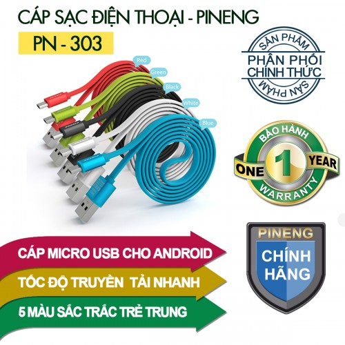 CÁP PINENG PN-303 CỔNG MICRO USB CHO ANDROID